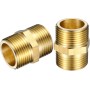 2 piezas de accesorios de tubería de latón NPT macho de 3/4 x 3/4 pulgadas, adaptador de tubo macho NPT, conector de latón