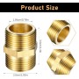 2 piezas de accesorios de tubería de latón NPT macho de 3/4 x 3/4 pulgadas, adaptador de tubo macho NPT, conector de latón