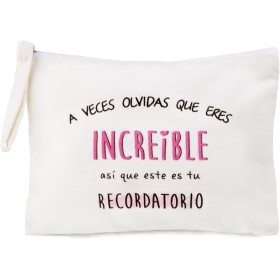 GEBETTER Kit Regalo Mujer 1*Bolso Neceser + 1*Tarjeta + 1*Sobre Kraft, Bolsa Aseo Frase Motivadora Cartera Mano Estuche