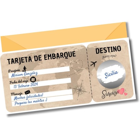 EQUIK PRODUCTS Vale regalo viaje sorpresa | Tarjeta rascar | Vale regalo para rellenar | Regalo pareja original, regalo San