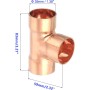 MACHSWON 1 accesorio en T de cobre de 3,5 cm, diámetro interior de 35 mm, 1,2 mm de grosor, conector de tubo en forma de T a