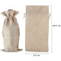 LZYMSZ 20 Bolsas de Regalo de arpillera de Primera Calidad para Vino, Bolsas de Yute para Botellas de Vino con cordón, Fundas