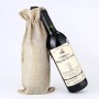 LZYMSZ 20 Bolsas de Regalo de arpillera de Primera Calidad para Vino, Bolsas de Yute para Botellas de Vino con cordón, Fundas