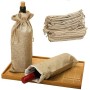 LZYMSZ 20 Bolsas de Regalo de arpillera de Primera Calidad para Vino, Bolsas de Yute para Botellas de Vino con cordón, Fundas