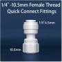1 unidad de conector de agua rápido Ro recto, tubo de manguera de 1/4 ", conector de acoplamiento de hilo femenino macho de