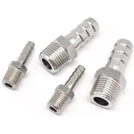 MEXEWORD Adaptador de unión de tubería de Alta presión de Acero Inoxidable 304 con Rosca Macho M4 M5 M6 M8 M10 M12 M14 M20(M10x1