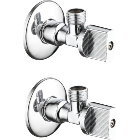 llave de paso 1/2"-3/8", contiene 2 unidades. Llave de escuadra, válvula de corte de agua, ideal para baños, cocinas, bares o