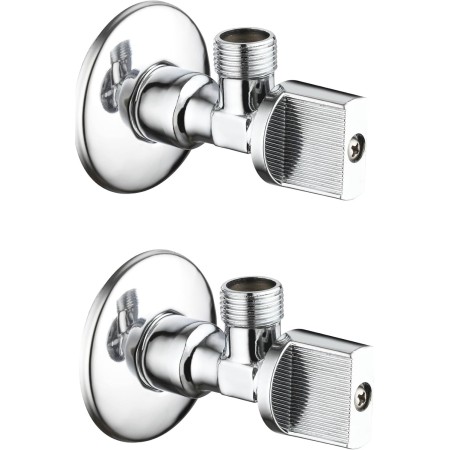 llave de paso 1/2"-3/8", contiene 2 unidades. Llave de escuadra, válvula de corte de agua, ideal para baños, cocinas, bares o