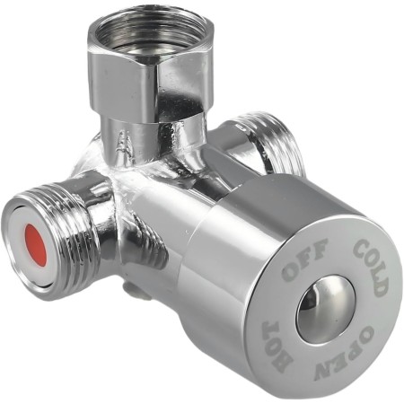 Yhenlovtt Válvula mezcladora de agua fría caliente, mezclador termostático G1/2, control de temperatura ajustable, para grifo
