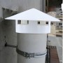 Rejilla de ventilación de PVC con capucha redonda para evitar daños por agua eficiente, en 75 tubos de 160 mm (110 mm)