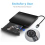 Rodzon Grabadora Externa USB 3.0, Unidades Portátil CD/DVD /-RW/ROM Estable con Lector/Quemador/Re - Quemador para Win 10/8 / 7