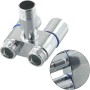 ZiStarlilife Grifo de doble control, G1/2 1 en 2 salidas ángulos de control doble grifo de lavadora, válvulas triangulares de
