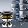 LVYXON Válvula de parada de agua de filtro de latón con junta de sellado de silicona, mecanismo de apagado automático, conexión
