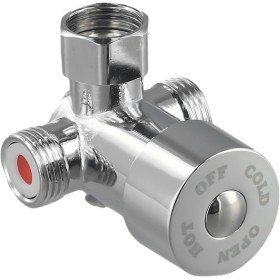 Yhenlovtt Válvula mezcladora de agua fría caliente, mezclador termostático G1/2, control de temperatura ajustable, para grifo