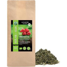 Hojas de frambuesa ecológica cortadas, té de hojas de frambuesa ecológica, hojas de frambuesa de cultivo ecológico controlado,