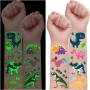 Leesgel 30 Hojas Tatuajes Temporales Niños, Luminoso Tatuajes Temporales Unicornio/Dinosaurio/Sirena, Detalles Regalos