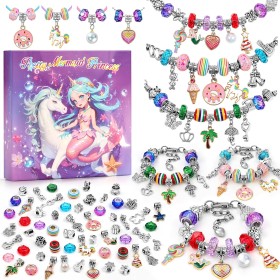Tomylv Kit para Hacer Pulseras , Regalo Niñas 5 6 7 8 9 10 11 12 Años, Kit fabricación Joyas, Juego Abalorios, Juguete Navidad y