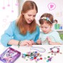 Tomylv Kit para Hacer Pulseras , Regalo Niñas 5 6 7 8 9 10 11 12 Años, Kit fabricación Joyas, Juego Abalorios, Juguete Navidad y