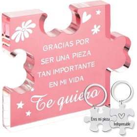 Regalos Originales para Mujer. Pieza Puzzle Acrílico con 2 Llaveros Originales | Regalo Mujer | Regalo para Hombre Cumpleaños,
