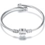 Aosyoisk Pulsera de plata en forma de corazón de mujer pulsera de nombre personalizado pulsera regalo de joyería, adecuado para
