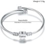 Aosyoisk Pulsera de plata en forma de corazón de mujer pulsera de nombre personalizado pulsera regalo de joyería, adecuado para