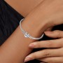 Aosyoisk Pulsera de plata en forma de corazón de mujer pulsera de nombre personalizado pulsera regalo de joyería, adecuado para