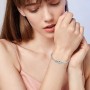 Aosyoisk Pulsera de plata en forma de corazón de mujer pulsera de nombre personalizado pulsera regalo de joyería, adecuado para