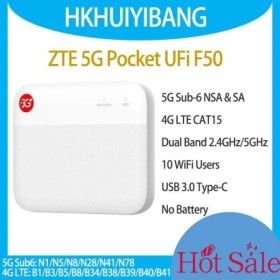 Mini enrutador WiFi ZTE 5G de bolsillo UFi F50 desbloqueado, banda Dua