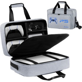 UUBOXS Funda de Transporte para PS5, Bolsa de Viaje Protectora Mejorada para PS5/PS5 Pro/PS5 Slim, Bolsa de Almacenamiento para