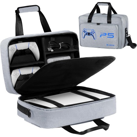 UUBOXS Funda de Transporte para PS5, Bolsa de Viaje Protectora Mejorada para PS5/PS5 Pro/PS5 Slim, Bolsa de Almacenamiento para