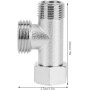 2pcs Válvula Desviadora 3 Vias, Valvula Adaptador 3/8" a 1/2" 3 way Conector 180° de Rotación Niquelado Válvula Conector en T