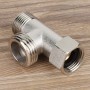 2pcs Válvula Desviadora 3 Vias, Valvula Adaptador 3/8" a 1/2" 3 way Conector 180° de Rotación Niquelado Válvula Conector en T