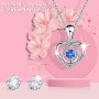 CSYY Rosa Eterna, Día de La Madre Regalo de San Valentín Regalo Fiori Stabilizzata Regalo con Collana Cuore e Orecchini a Perno