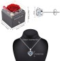 CSYY Rosa Eterna, Día de La Madre Regalo de San Valentín Regalo Fiori Stabilizzata Regalo con Collana Cuore e Orecchini a Perno