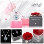 CSYY Rosa Eterna, Día de La Madre Regalo de San Valentín Regalo Fiori Stabilizzata Regalo con Collana Cuore e Orecchini a Perno