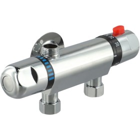 UTTASU Accesorio de fontanería, barra termostática expuesta para baño, válvula mezcladora de ducha, salida superior, control de