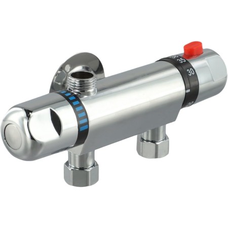 UTTASU Accesorio de fontanería, barra termostática expuesta para baño, válvula mezcladora de ducha, salida superior, control de