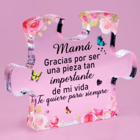 FANAOREN Regalos Dia de la Madre, Regalo Mama, Placa Acrílica en Forma de Puzzle, Regalo Madre, Regalo Madre Cumpleaños,