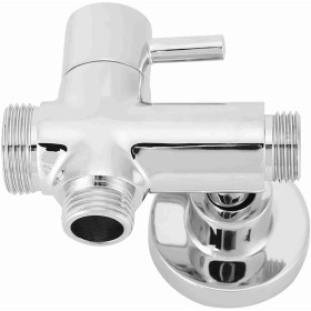 Separador Desviador de Ducha de Baño de Cobre Redondo Montado en la Pared G1/2con Accesorios de Base para Manguera de Ducha,