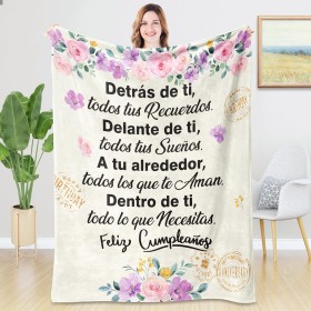 Rebundex Regalos Originales de Cumpleaños para Mujer Madre Amiga Novia Abuela Franela Mantas 1.3m X 1.5m