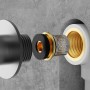 LVYXON Válvula de parada de agua de filtro de latón con junta de sellado de silicona, mecanismo de apagado automático, conexión