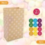 vvhippo 20 Piezas Bolsas de Papel Kraft para Regalos con 36 Pegatinas, Bolsas de Regalo, Bolsas Dulces para Chuches,Bodas,