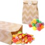 vvhippo 20 Piezas Bolsas de Papel Kraft para Regalos con 36 Pegatinas, Bolsas de Regalo, Bolsas Dulces para Chuches,Bodas,