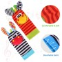 Sonajero Calcetines y Muñequeras para Bebé, Sonajero Toys con Buscador de Muñeca y Pie Juguetes de Animales Suaves y Bonitos