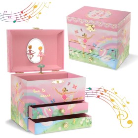 Jewelkeeper - Joyero Musical Grande con 2 Cajones Extraíbles