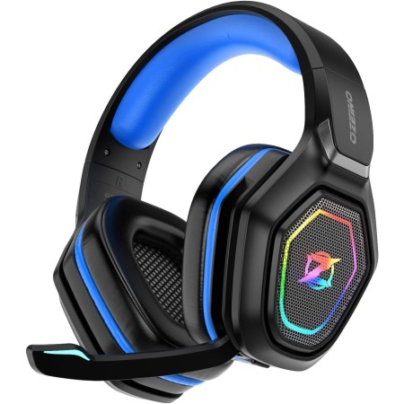 Ozeino Cascos Gaming Inalámbricos para PC/Ps5/Ps4, Auriculares Gaming Inalámbricos de 2,4GHz Wireless+Bluetooth (Amarillo)
