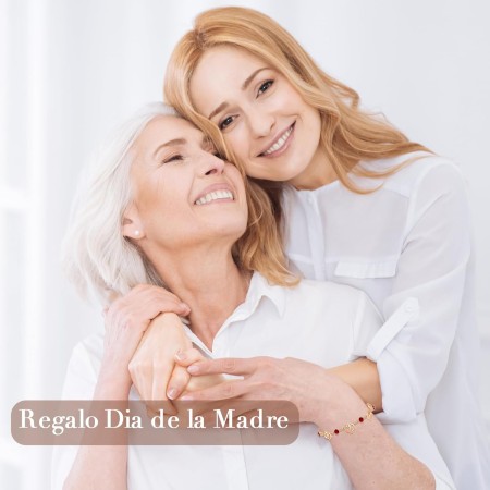 Cosie Lily Dia De La Madre Pulsera Regalo, Pulsera de Plata de Ley 925 Con Doble Corazón Para Mujer, Exquisitos Regalos Mamá