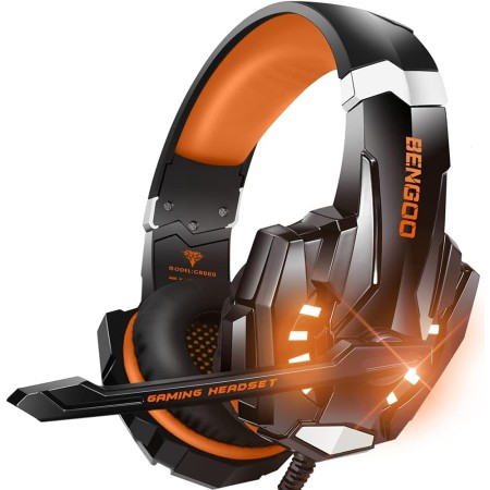 Bengoo G9000 - Auriculares estéreo para juegos para PS4, PC, control Xbox One, cancelación de ruido, auriculares sobre la oreja