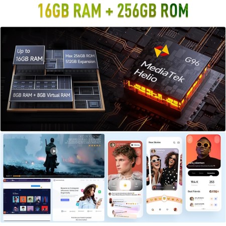 Ulefone Armor 22 (256GB) Movil Resistente Movil Irrompible 64 MP Cámara +64 MP Visión Nocturna Móvil 6.58" FHD+ 120 Hz Movil