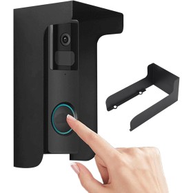 Ring - Protector de timbre de puerta impermeable y antideslumbrante, protector de timbre de puerta de acero negro, resistente a